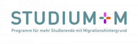 Studium+M: Stiftzug mit Untertitel "Proogramm für mehr Studierende mit Migrationshintergrund